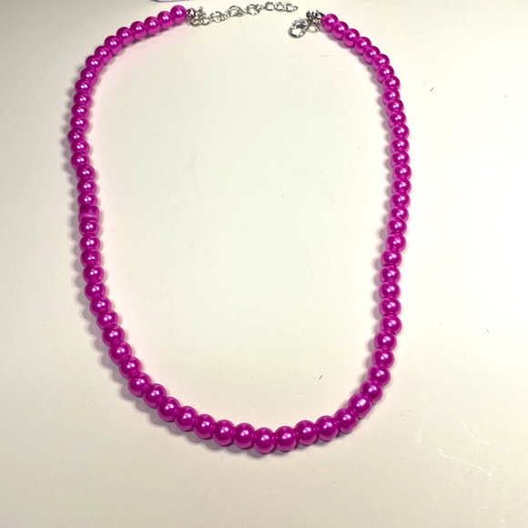 KIDS COLLECTION PINK 3 PIECE PEARL NECKLACE EARRING BRACELETS SET NEW - Picture 3 of 7